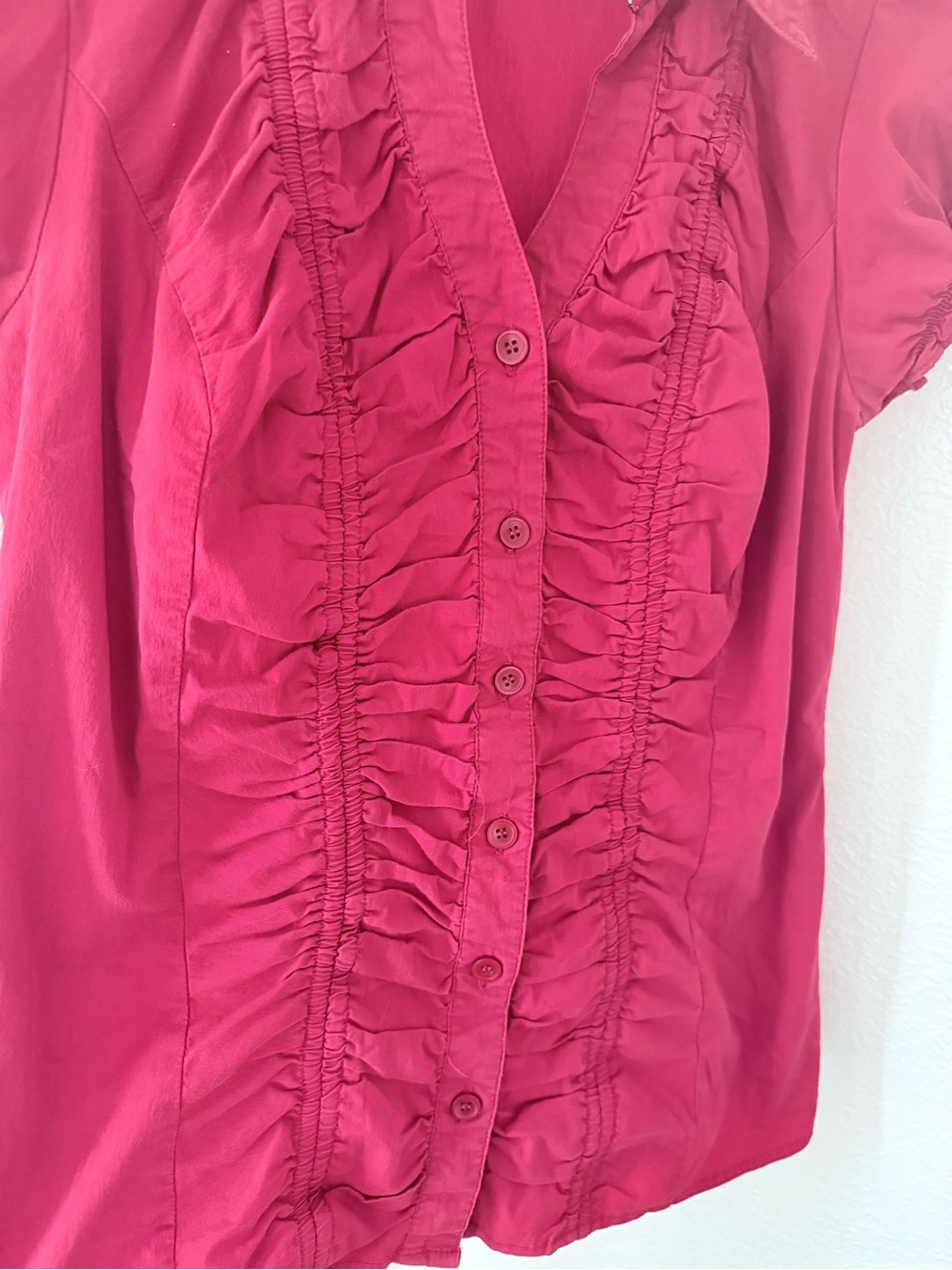 Maurices Y2K Ruffle Button down blouse - Picture 2 of 5